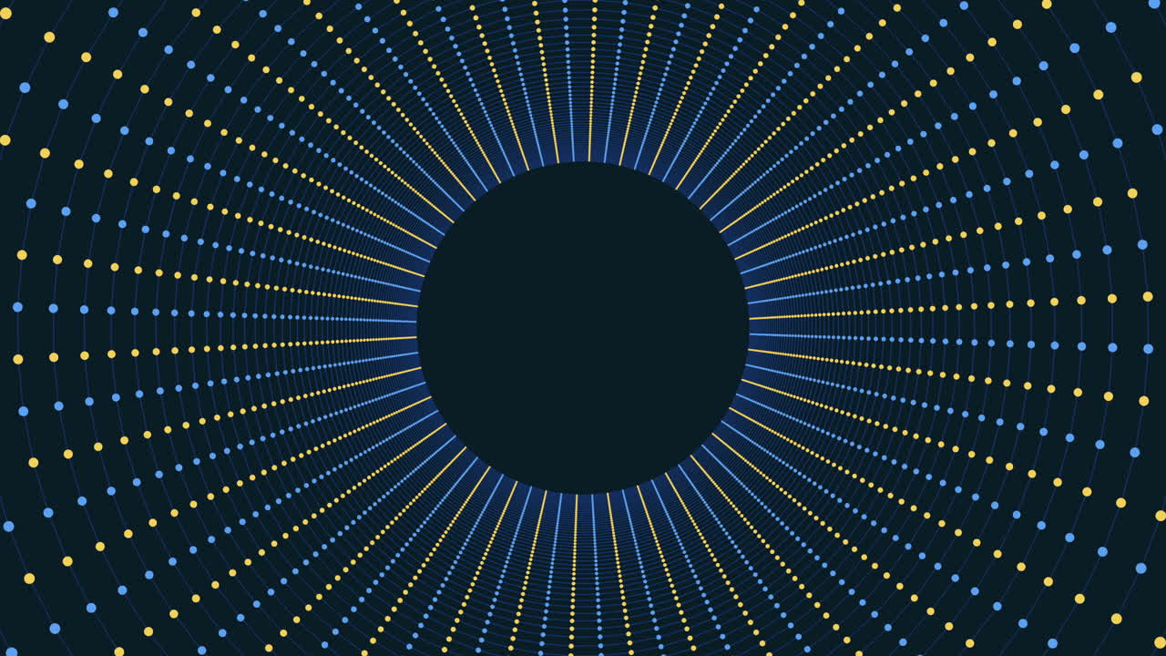 patrón de puntos púrpuras y verdes en formación circular sobre un fondo negro