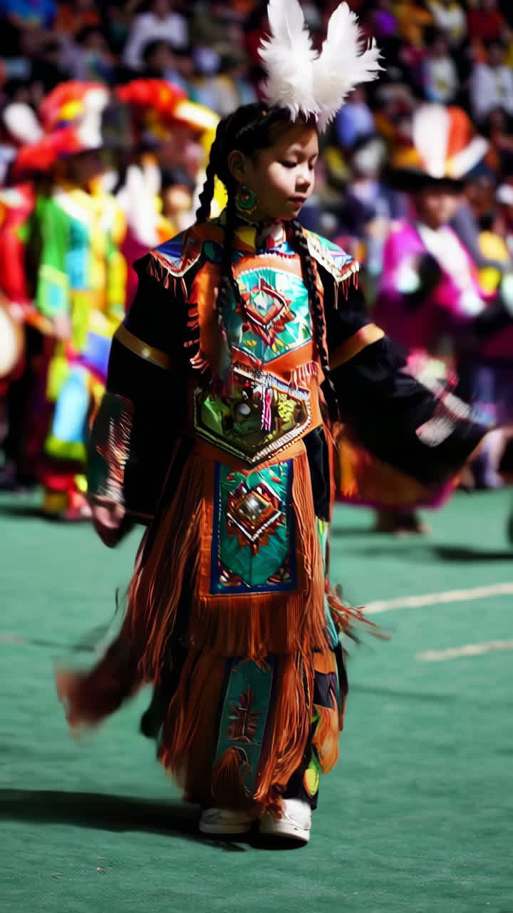 Young Native American Dancer in Traditional Regalia
