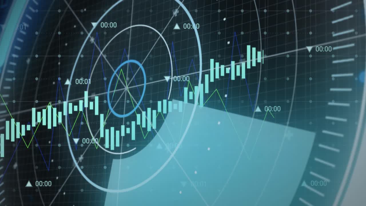 검은색 배경 위의 데이터 처리 애니메이션