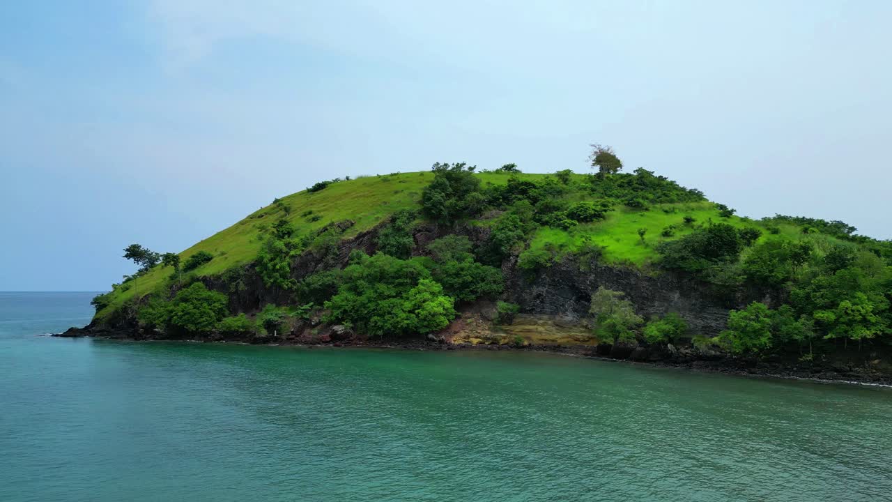 Circular view from morro peixe at the coast of São Tomé e Principe,Africa