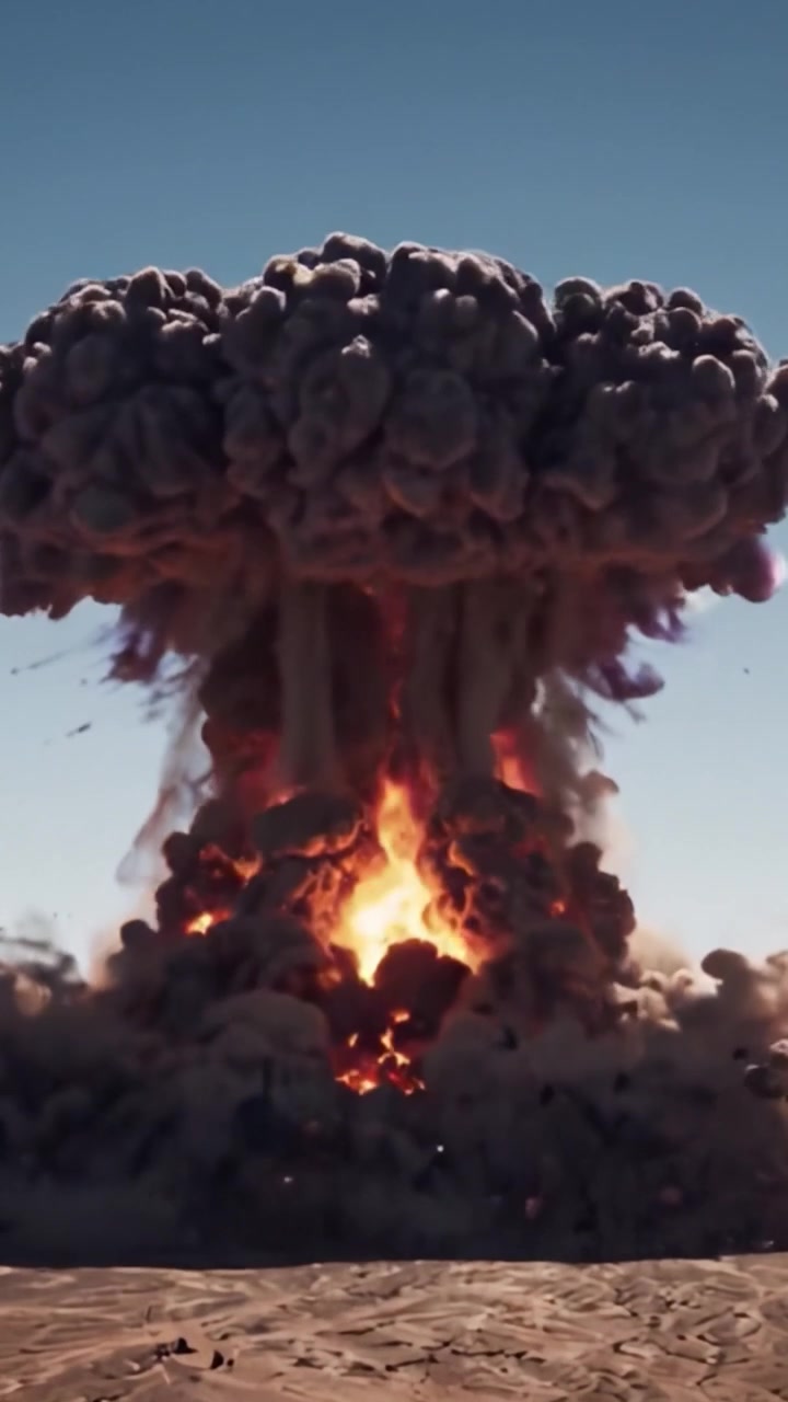 Eine dramatische Explosion entfaltet sich: Die rohe Kraft und visuelle Wirkung eines explosiven Ereignisses von der Ruhe zur Katastrophe einfangend.