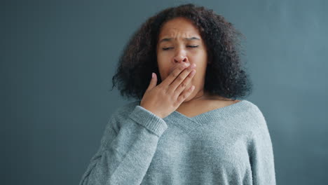 tired woman yawning