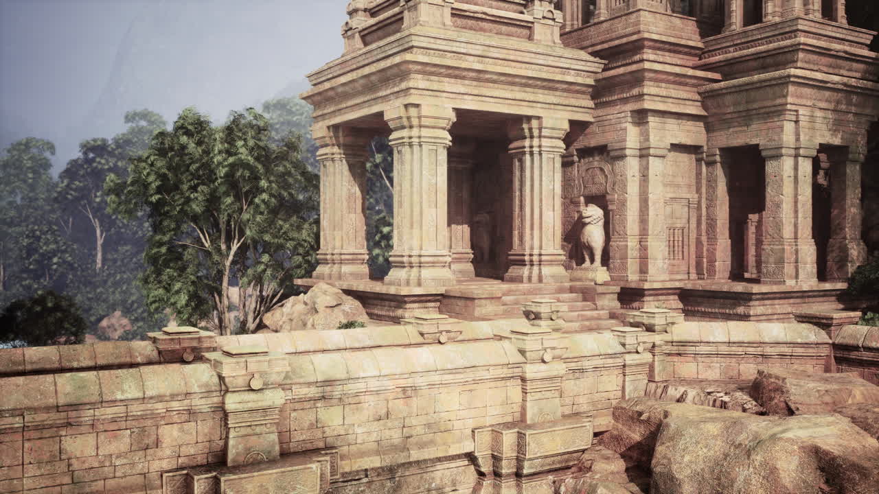 정글에 있는 고대 석조 사원