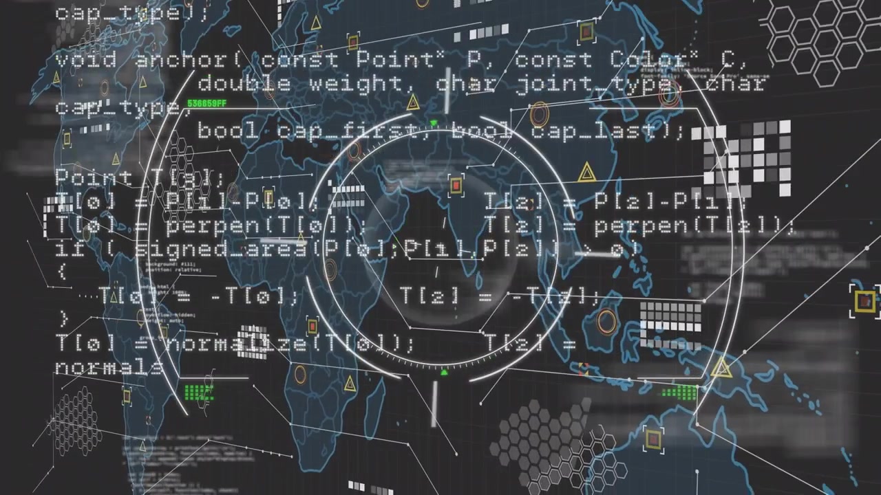 Animasjon av databehandling over verdenskartet