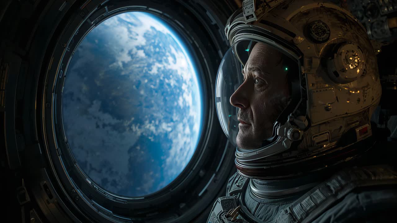 astronauta mirando la tierra desde el espacio