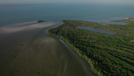 Fast-sailing-speedboat-on-the-Bioluminiscencia-on-the-island-Holbox-in-Mexico