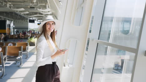 woman waiting at airport