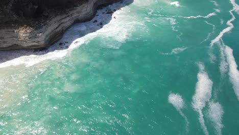 Drone-aerial-panning-up-over-the-Great-Australian-Bight-showing-rock-slide