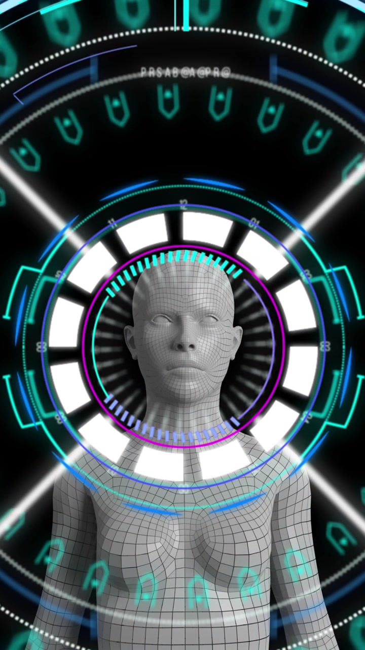 Animation of scope scanning and data processing over human body