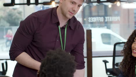 businessman in meeting with colleague