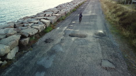 cyclist on a coastal path