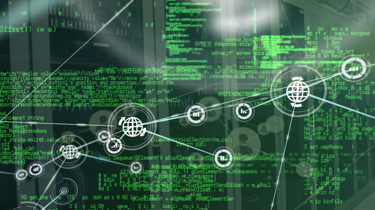 animação de ligações e processamento de dados através de servidores