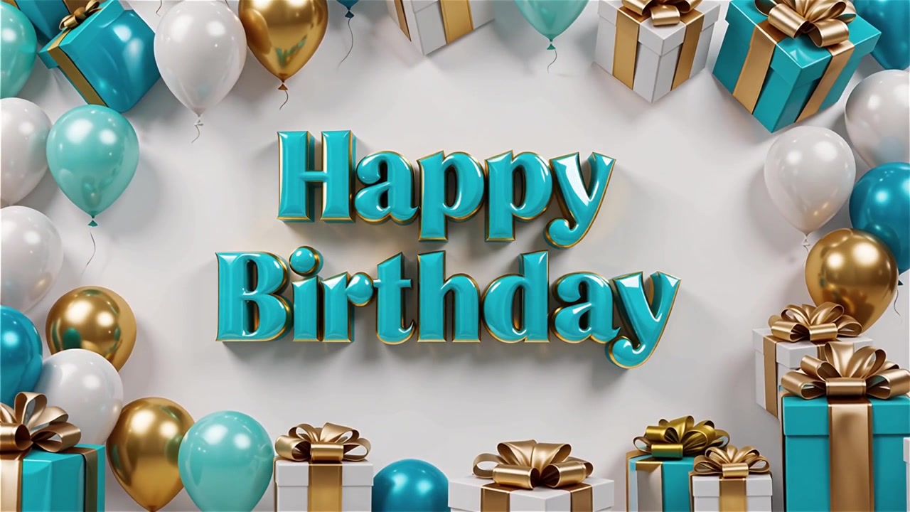 Sfondo di compleanno con palloncini e regali
