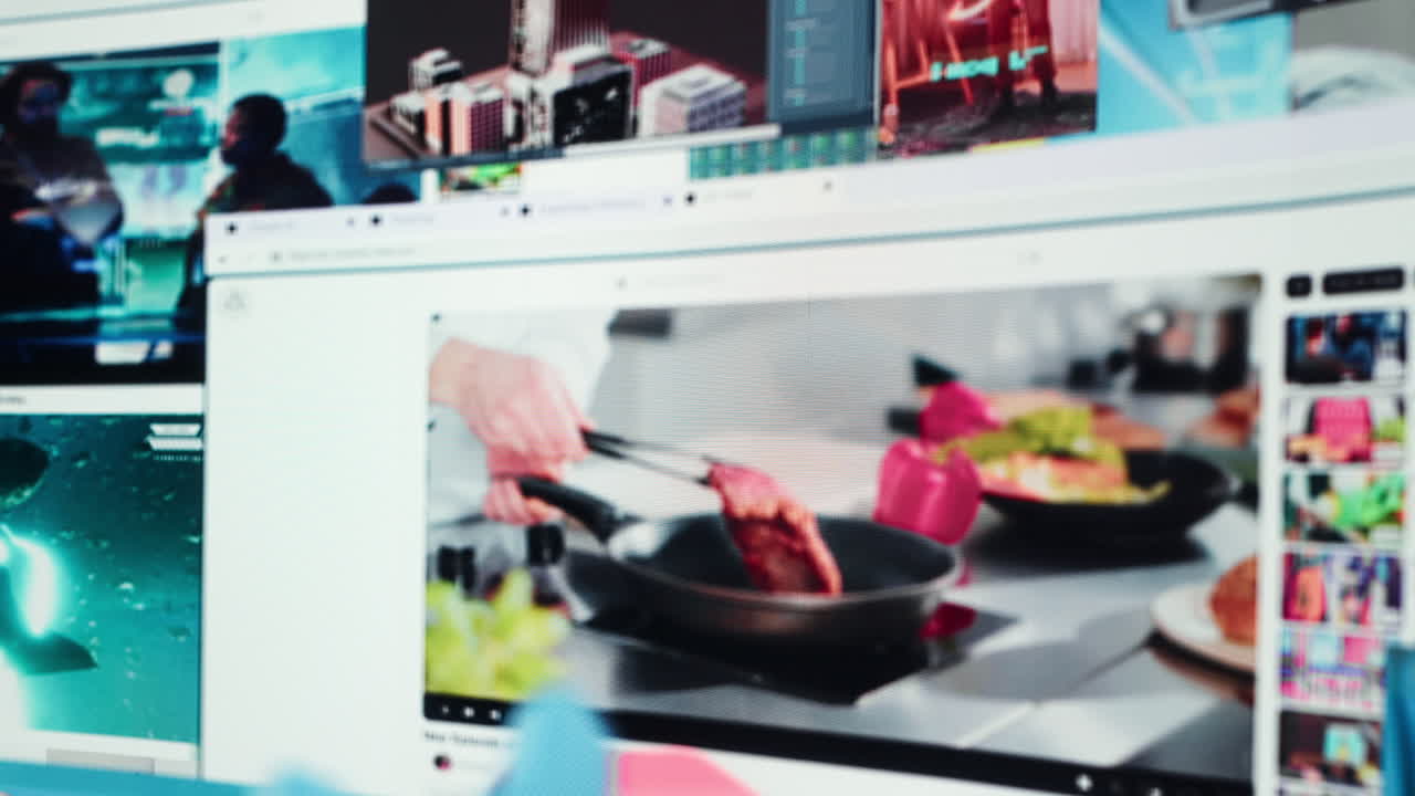 Futuristic videowall mirroring modern media consumption habits