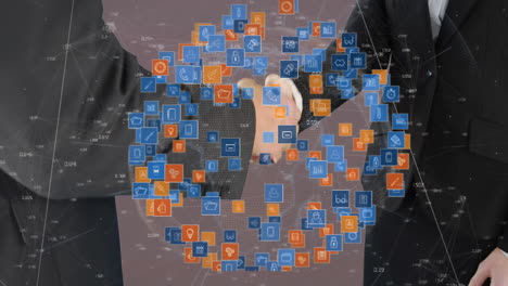 animación de redes de conexiones a través de un apretón de manos
