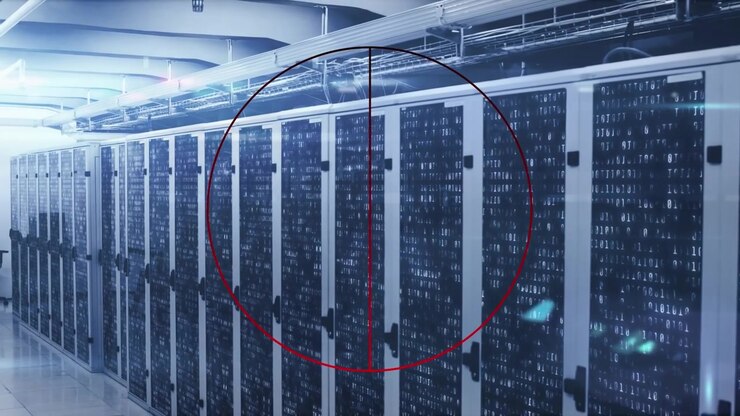 Animation of circles and data processing over servers