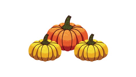 calabazas verduras animación de la temporada de otoño
