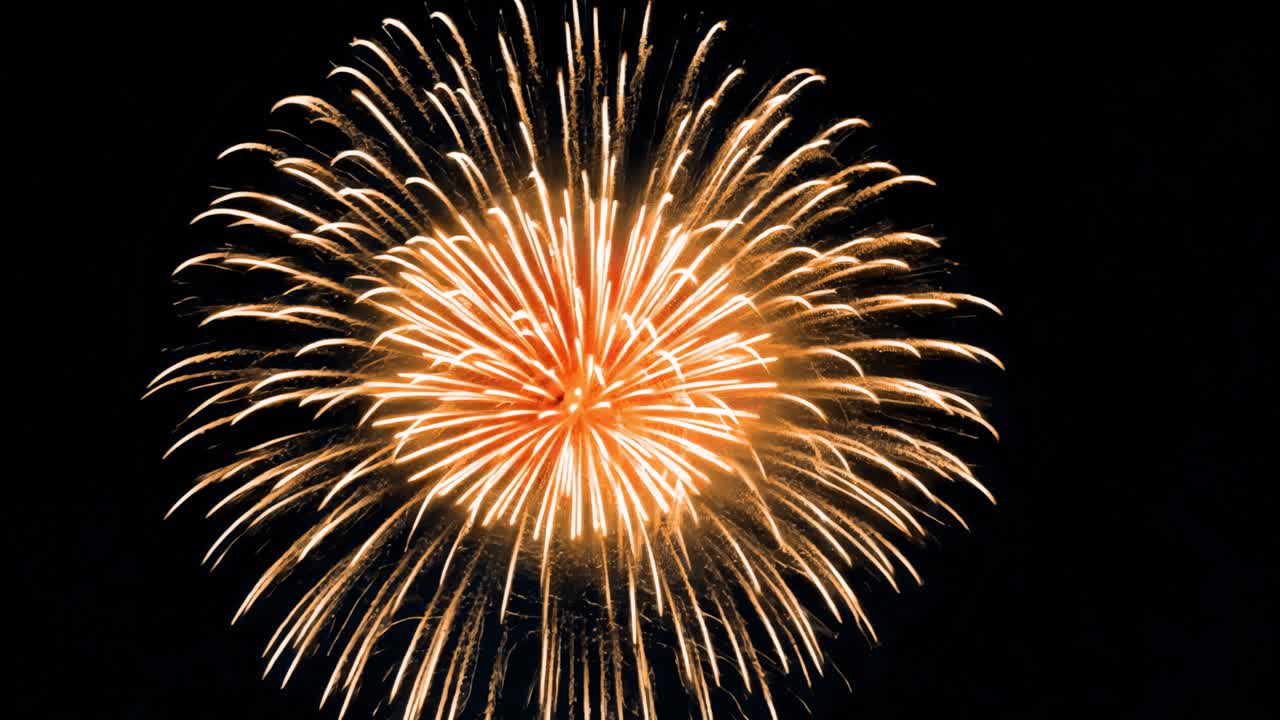 Vibrant fireworks burst night animated overlay, transparent 4K video, alpha channel, ProRes 4444