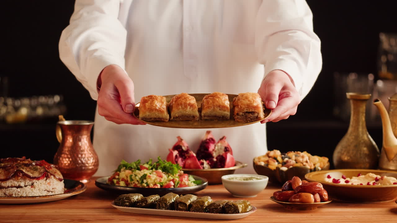 Deliziosa Baklava servita su un vassoio
