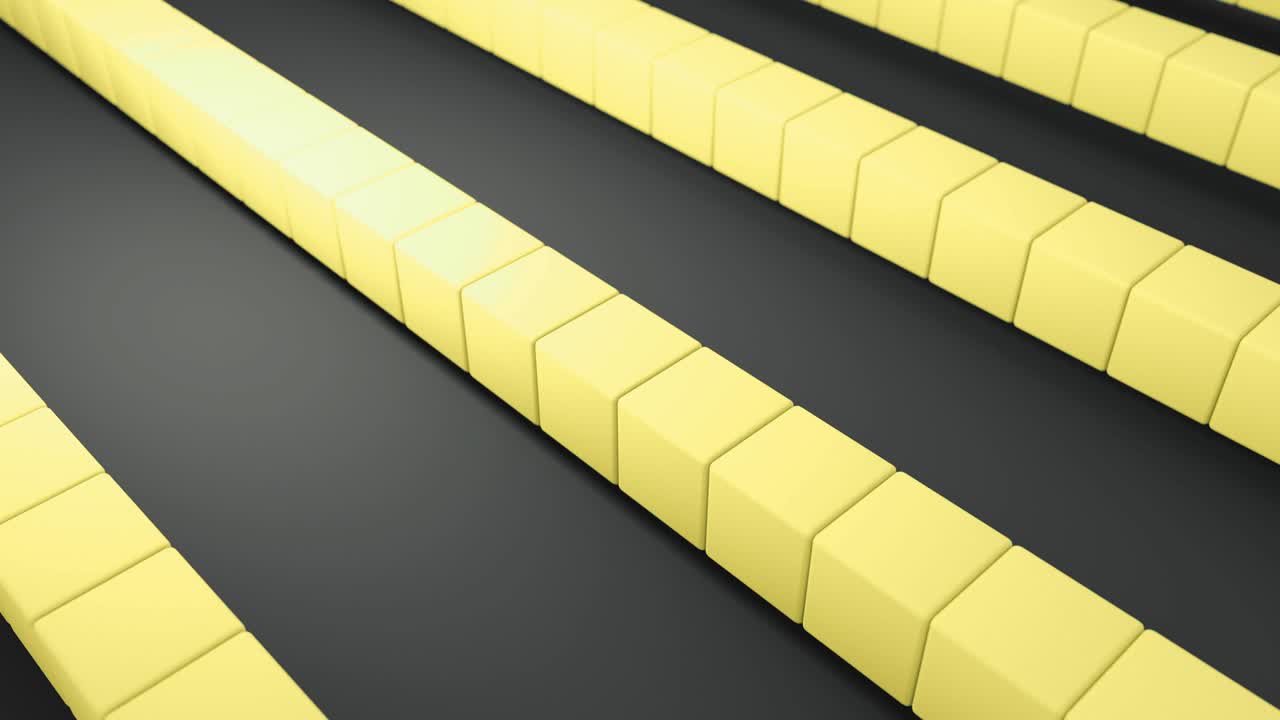 conjunto de diferentes colores cubos 3d rotación de animación. 4k bucle sin costuras formas de imágenes de fondo.