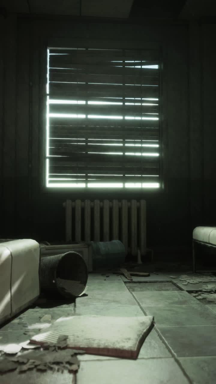 habitación de hospital abandonada