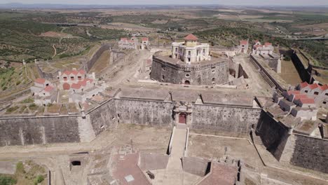 Aerial orbit: Forte de Nossa Senhora da Gra&ccedil;a, sunny Elvas, Portugal