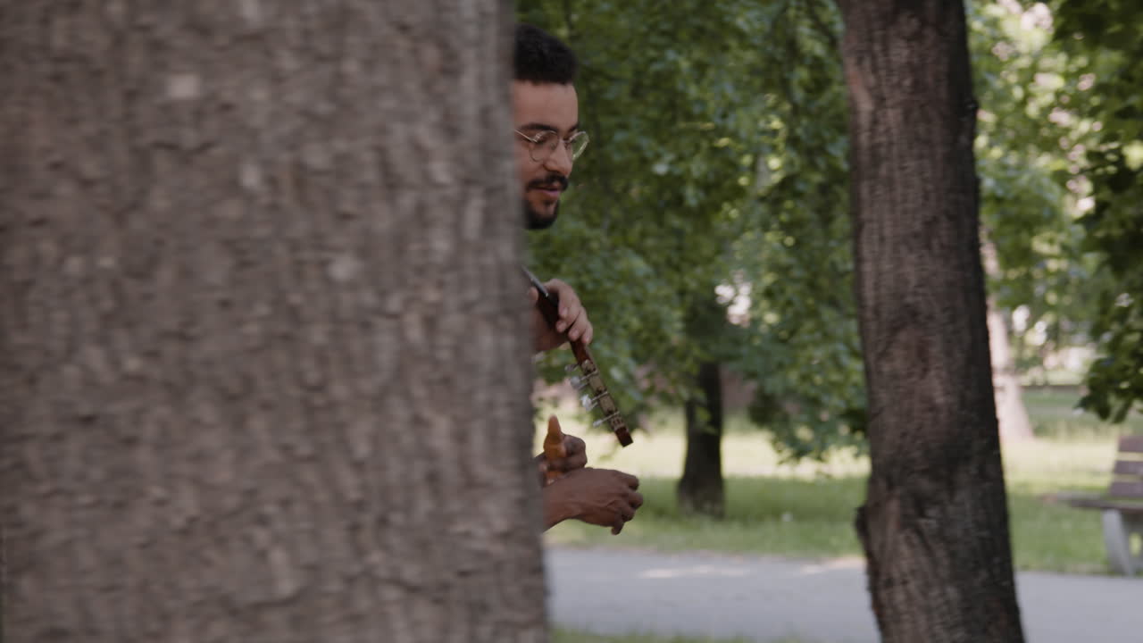 People walking and enjoying leisure time in a park