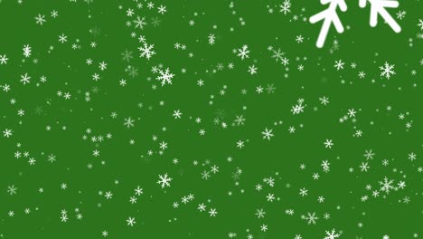 la nieve cayendo en la pantalla verde animación.4k video animación gráfica de movimiento. se puede utilizar para el video explicador.