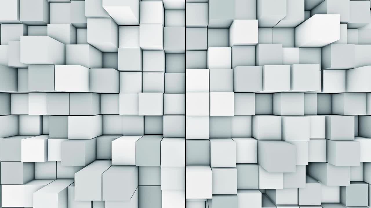 fondo de superficie cúbico moderno abstracto. movimiento de cubo de bucle azul animación 3d