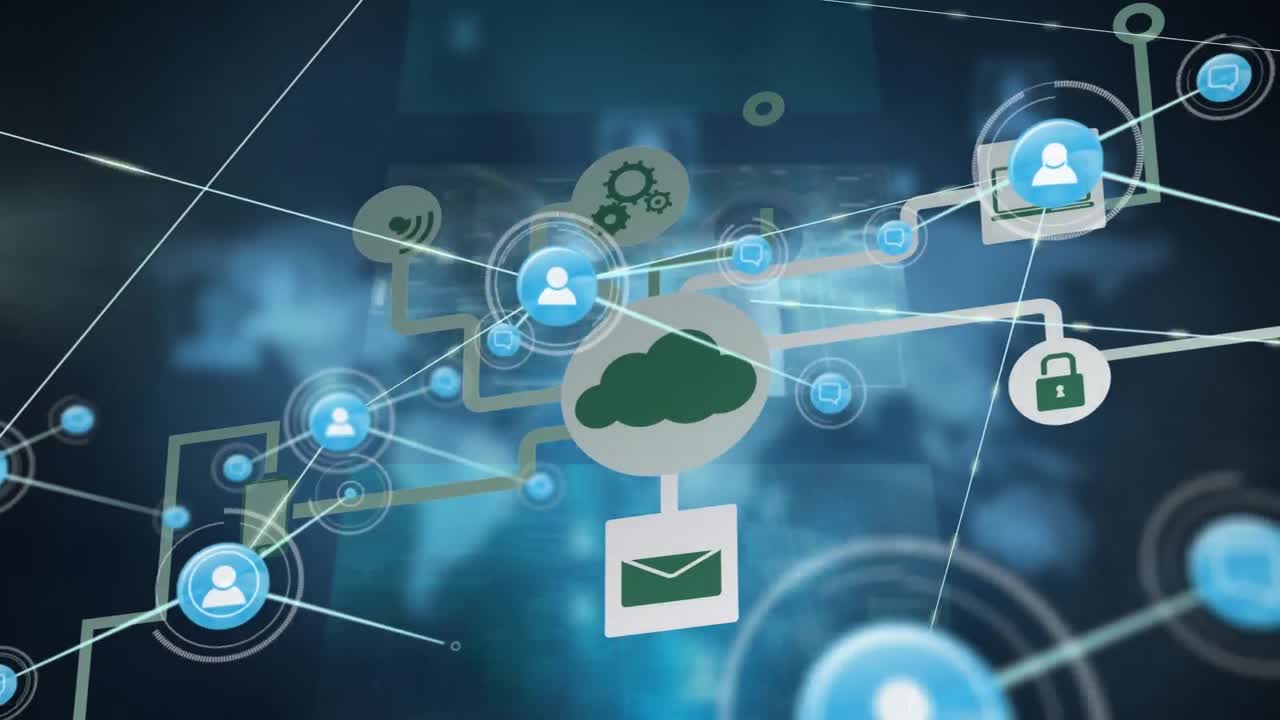 Animation of network of connections over data processing