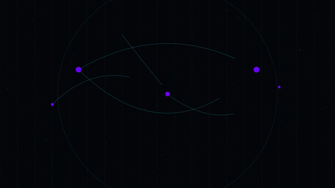 Motion graphics astratti con nodi e archi di connessione