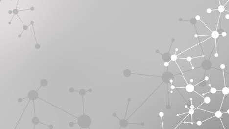 shiny gray and white molecular structure, grid moving slowly on a light background. copy space. loop animation.