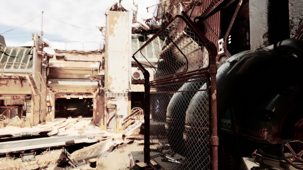 녹슬고 버려진 우주선 외관