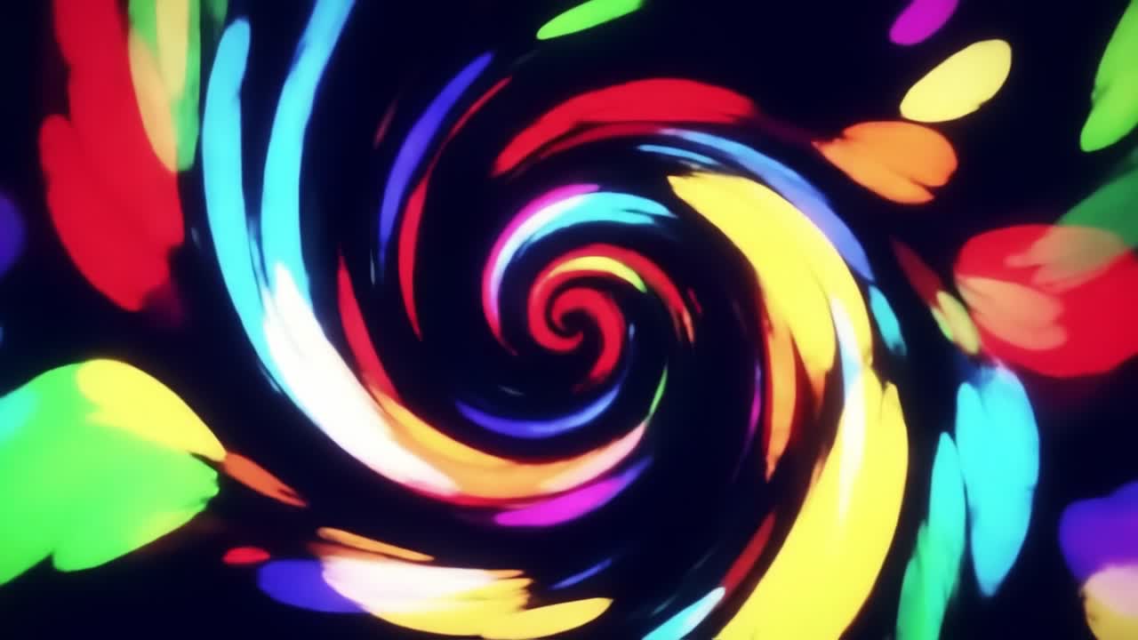 A Hypnotic Swirl of Colorful Lights Creating a Mesmerizing Visual Experience, Inviting Viewers to Dive into the Dynamic Motion of Vivid Patterns and Shapes