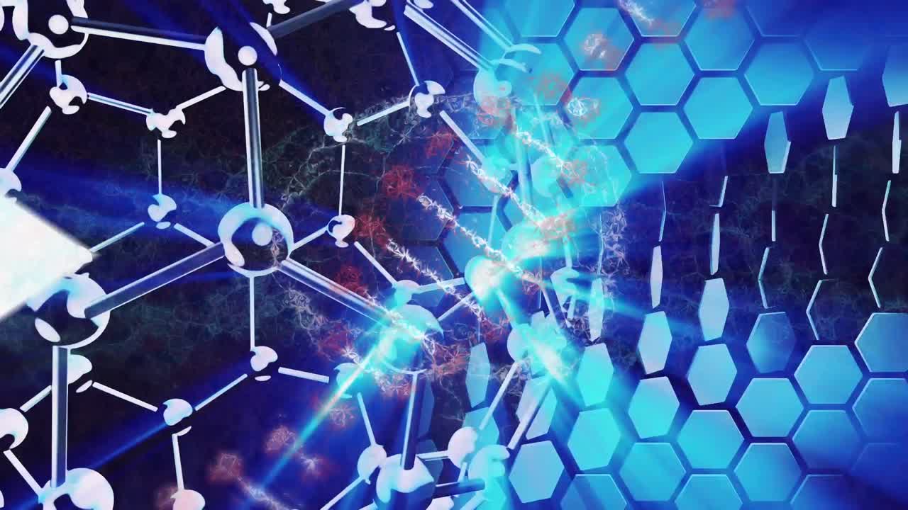 dna 가닥의 애니메이션과  ⁇  화살표 위의 움직이는 모양