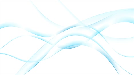 blue and white shiny glossy flowing waves abstract motion background