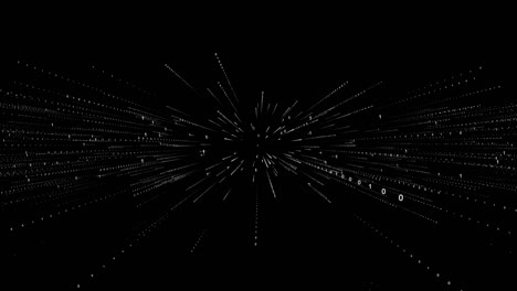flujo de datos binarios, generados por computadora. representación 3d de la tecnología científica. fondo digital moderno video de stock usa, código binario, lenguaje informático, resolución 4k, resumen