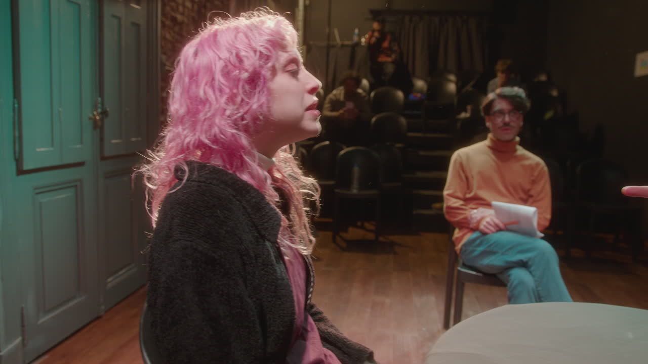 Theater Actors Performing Emotional Quarrel during Rehearsal