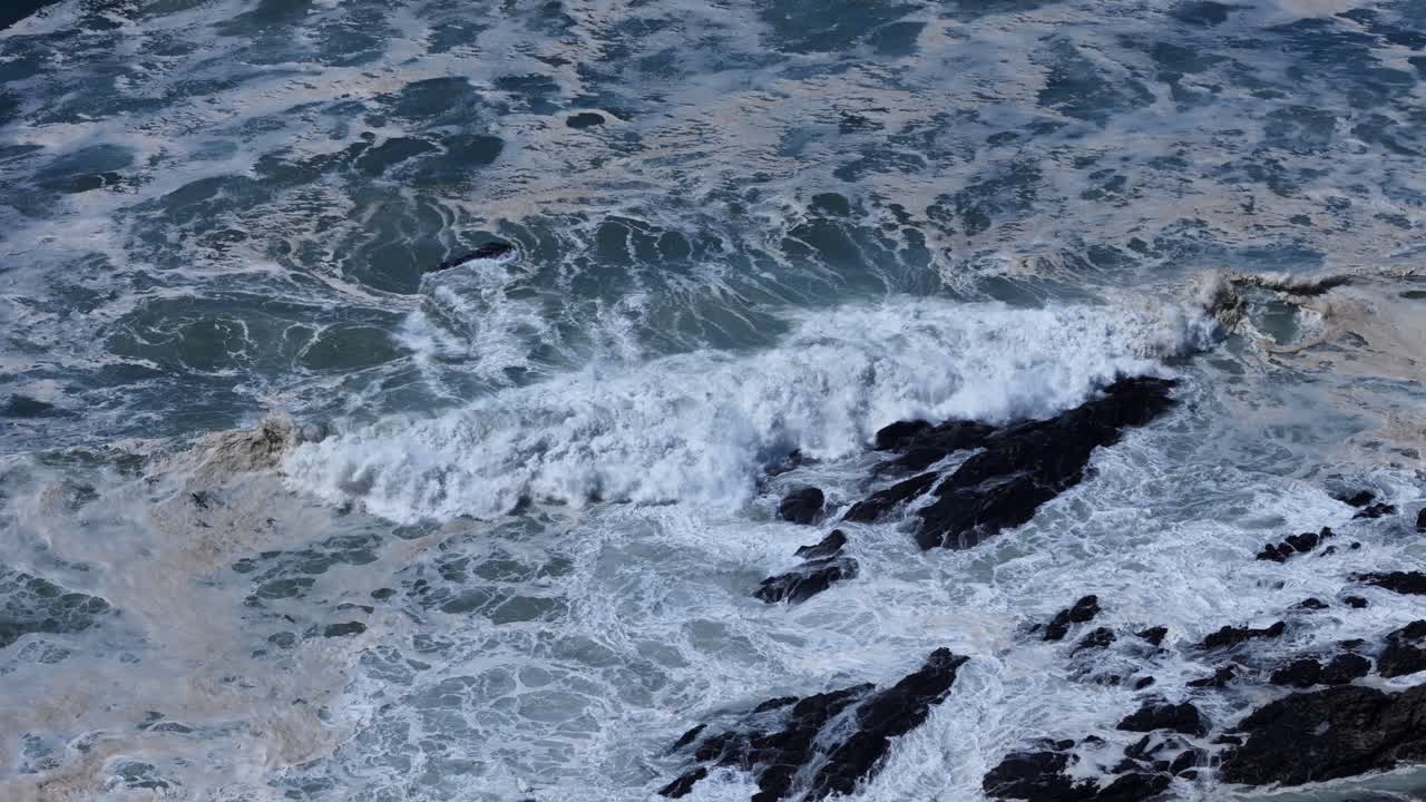 Crashing Waves on a Rocky Coast