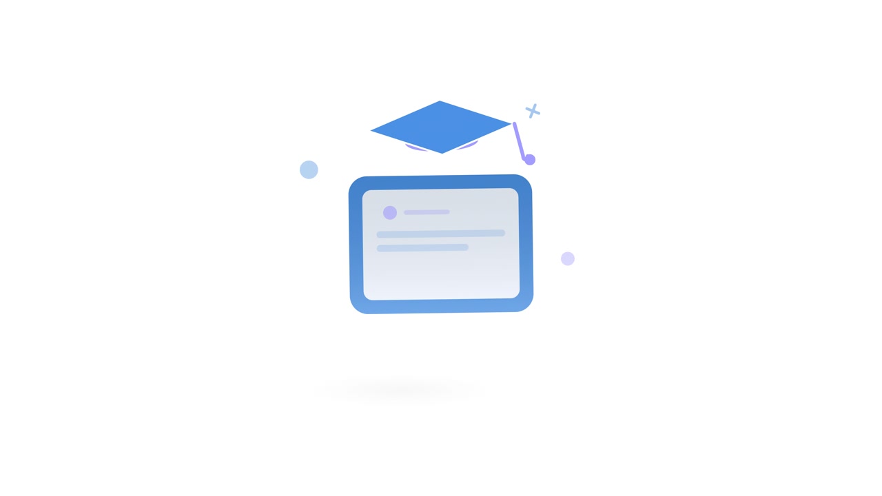 Animated Graduation Cap on Tablet Screen Icon