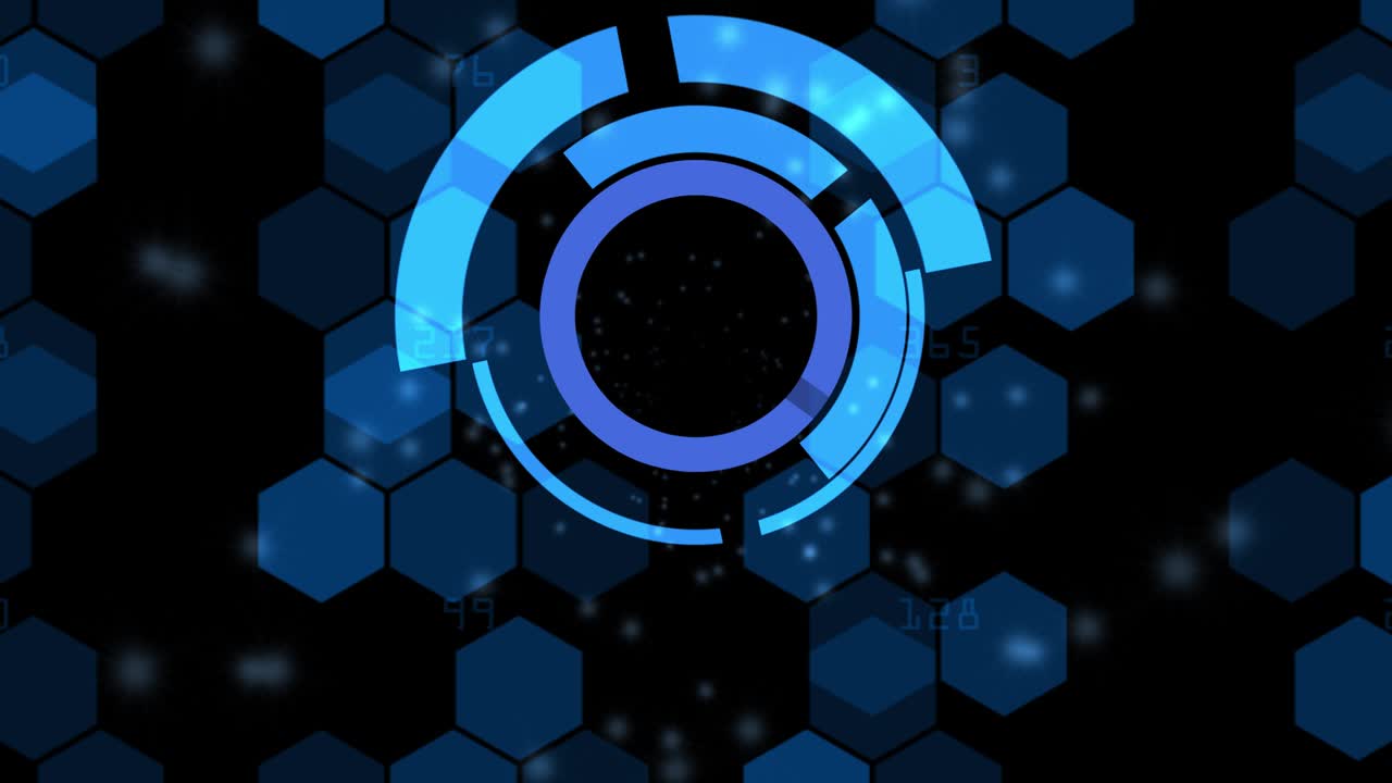 la pantalla hud. una pantalla futurista con un fondo animado, con números en ejecución.