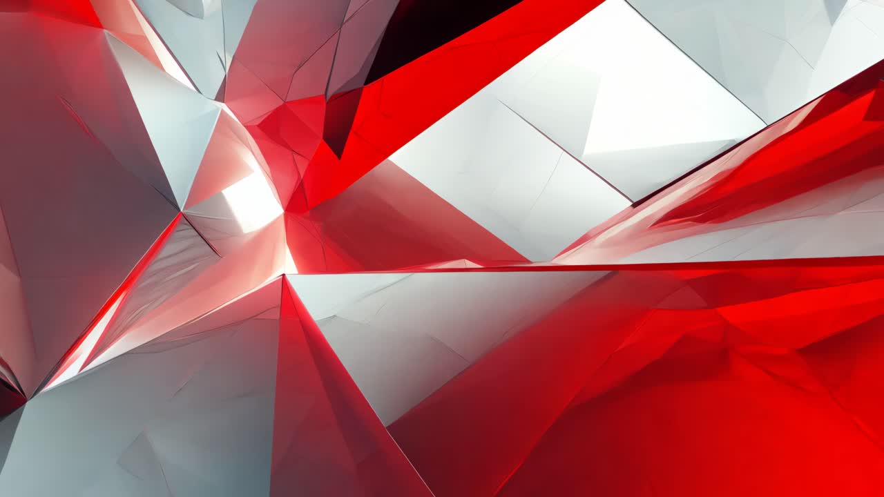 A red and white abstract design with a triangle shape. The red color is dominant and the white color is used as a background. The design has a modern and artistic feel to it