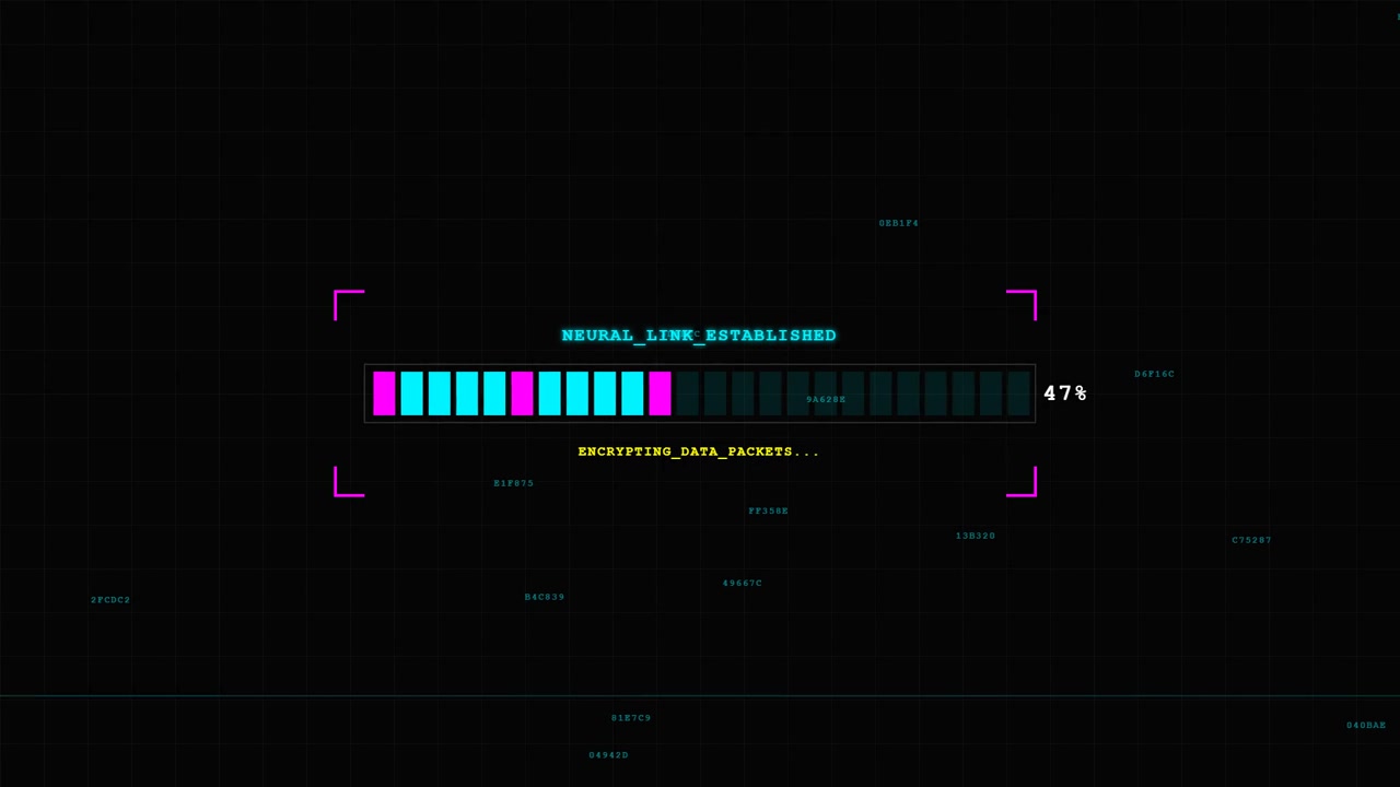 Digital Progress Bar Loading Neural Link Data Packets