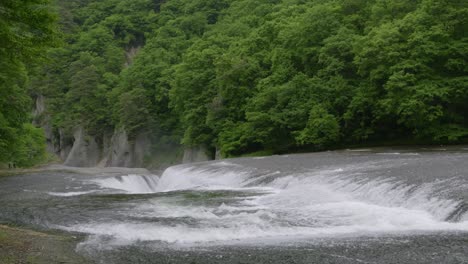 fukiware waterfalls in gunma prefecture on lush summer day