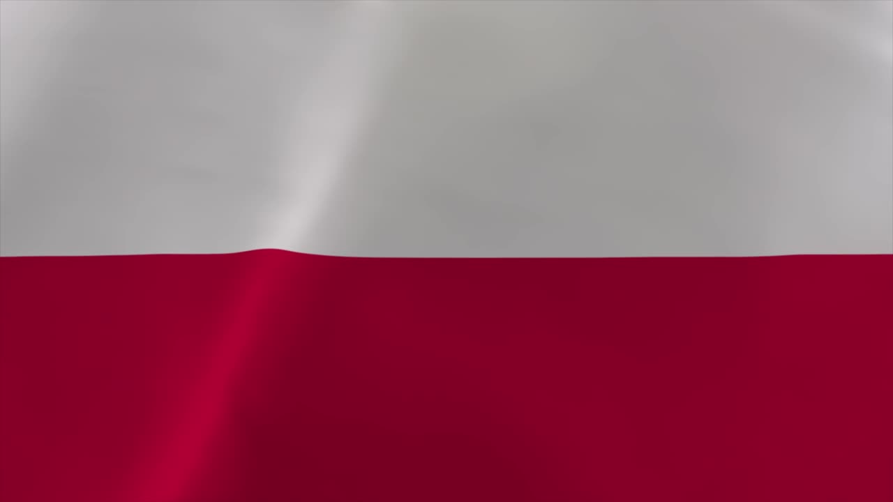 Анимация развевающегося флага Польши. 4K движущийся фон для обоев.
