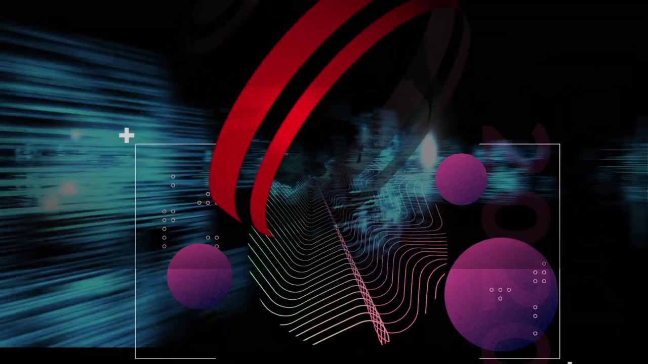 어두운 배경 위의 지구상에서 데이터 처리의 애니메이션