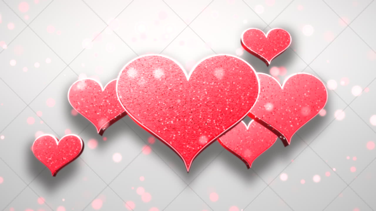 발렌타인 데이 13에 애니메이션 근접 촬영 모션 로맨틱 하트