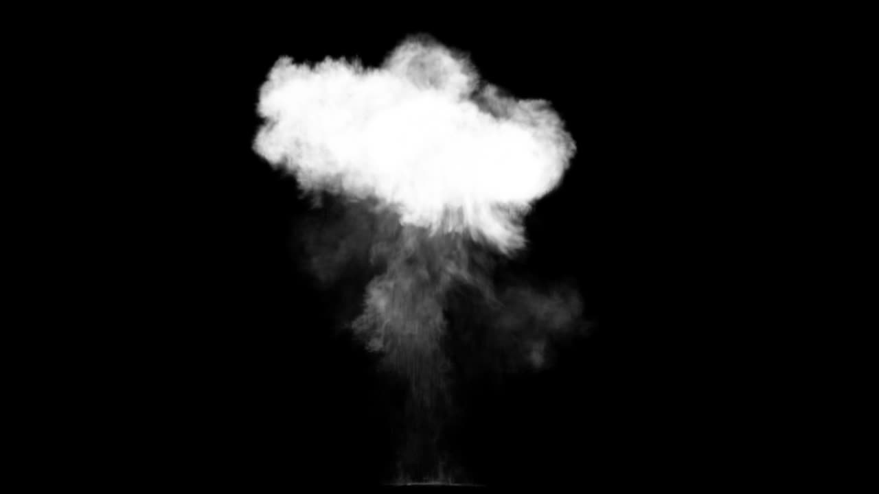 알파 마스크와 함께 검은 바탕에 큰 그리고 빠른 이중 폭발