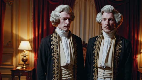 two men in 18th-century formal attire