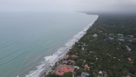 Vista-Aérea-Costera,-Palomino,-Colombia